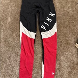 PINK Victoria's Secret Colorblock Leggings - Black, Red, White